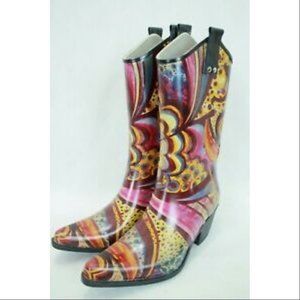 Nomad Rain Boots in Turquoise Monet size 9